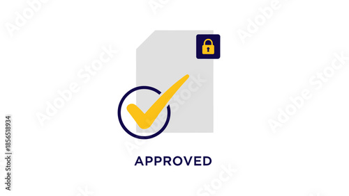 Document approved and secured with a checkmark and padlock icon for data protection and compliance.