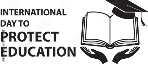 International Day to Protect Education – Globe with Graduation Cap Vector Design