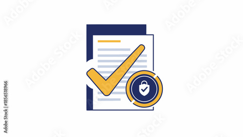 Officially checked and secured document with a shield icon for professional verification and privacy.