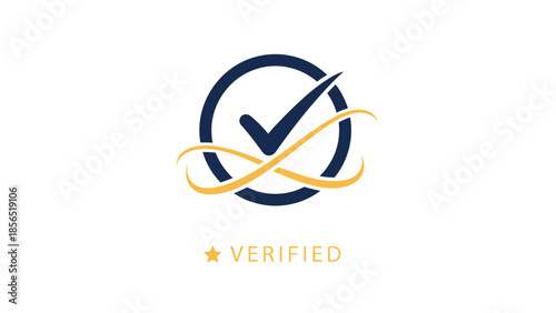 Official Verified Badge with Checkmark Icon and Star Detail for Quality Assurance