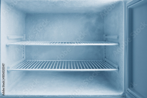 Wallpaper Mural Empty Household Freezer Interior with Frosty Ice Texture and Copy Space Background Torontodigital.ca