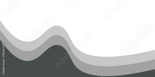Elegant abstract vector background featuring smooth, flowing gray waves with a gradient effect on a silver metallic background. Ideal for use in web design, presentations, and print materials.
