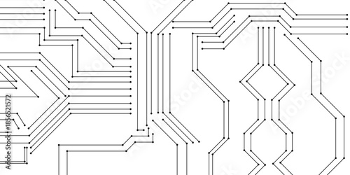 Black and white circuit board abstract futuristic hi-tech electronics digital circuit board technology of modern abstract concepts, seamless circuit board technology texture design background.