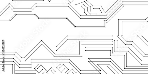 Black and white circuit board abstract futuristic hi-tech electronics digital circuit board technology of modern abstract concepts, seamless circuit board technology texture design background.