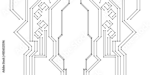 Black and white circuit board abstract futuristic hi-tech electronics digital circuit board technology of modern abstract concepts, seamless circuit board technology texture design background.
