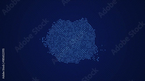 Romania Digital Map with Dotted Flicker and Scale Reveal Animation
