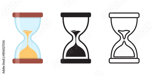 Hourglass icon in flat style. Sandglass vector illustration on isolated background. Sand clock sign business concept.
