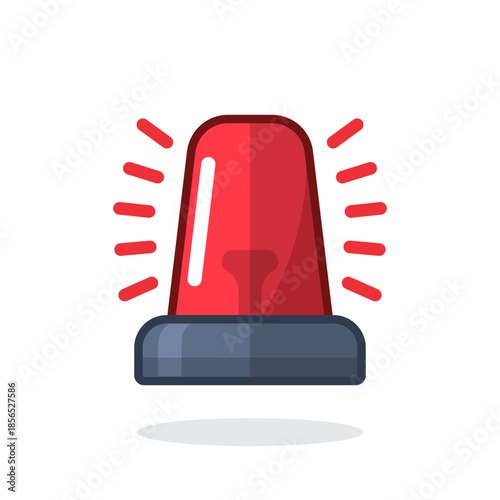 Alarm siren icon in flat style. Emergency lamp vector illustration on isolated background. Ambulance and police light bulb sign business concept.