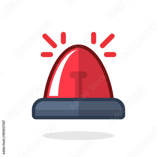 Alarm siren icon in flat style. Emergency lamp vector illustration on isolated background. Ambulance and police light bulb sign business concept.