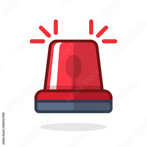 Alarm siren icon in flat style. Emergency lamp vector illustration on isolated background. Ambulance and police light bulb sign business concept.