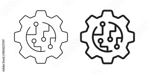 AI tech icon in flat style. Digital transformation vector illustration on isolated background. Cogwheel framework sign business concept.