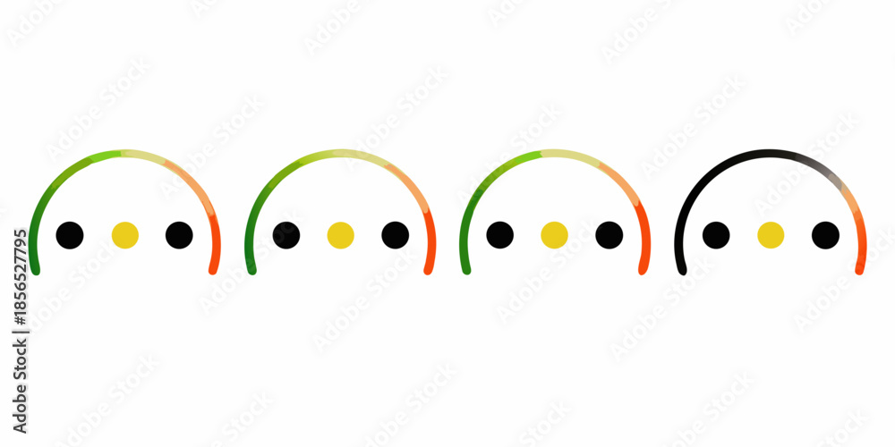 Obraz premium Colorful arched designs with dots a simple and abstract visual representation