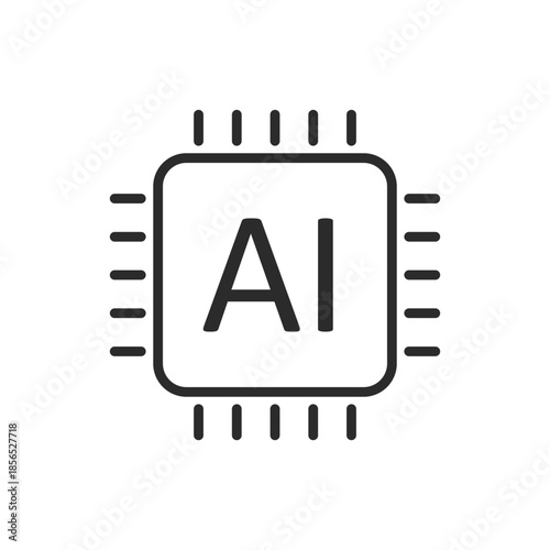 Artificial intelligence cpu icon in flat style. Microchip for AI generation vector illustration on isolated background. Prompt algorithm sign business concept.