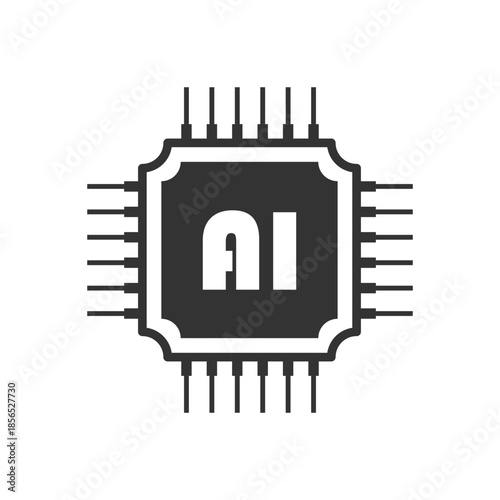 Artificial intelligence cpu icon in flat style. Microchip for AI generation vector illustration on isolated background. Prompt algorithm sign business concept.