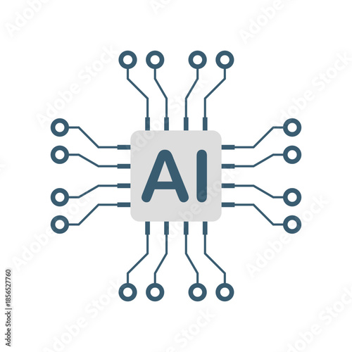 Artificial intelligence cpu icon in flat style. Microchip for AI generation vector illustration on isolated background. Prompt algorithm sign business concept.