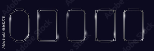 Geometric frames and borders icon in flat style. Decorative layout ornament vector illustration on isolated background. Rectangle border sign business concept.