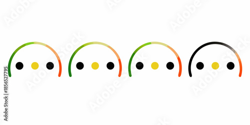 Colorful arched designs with dots a simple and abstract visual representation