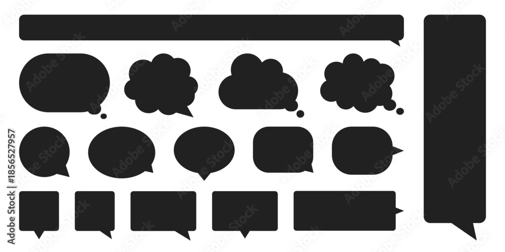 Fototapeta premium Speech bubble icon in flat style. Dialogue balloon vector illustration on isolated background. Popup chat banner sign business concept.