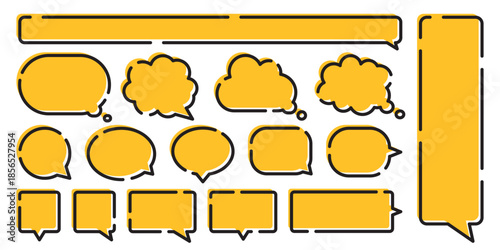 Speech bubble icon in flat style. Dialogue balloon vector illustration on isolated background. Popup chat banner sign business concept.