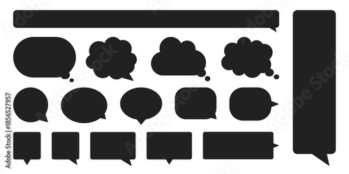 Speech bubble icon in flat style. Dialogue balloon vector illustration on isolated background. Popup chat banner sign business concept.
