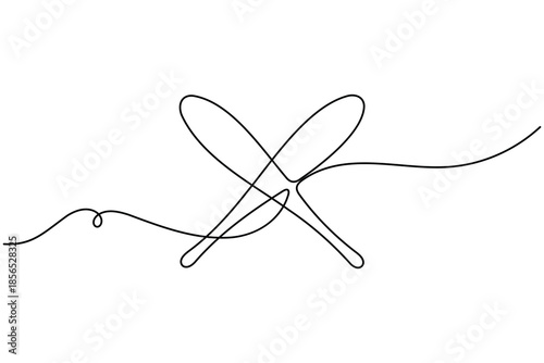 Baseball bat icon continuous one line drawing on white background minimalist modern sport equipment single and double strike symbol outline vector illustration