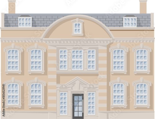 A manor house building mansion home hotel exterior illustration