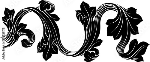 A filigree medieval crest coat of arms heraldic style pattern motif. In a vintage woodcut etching style.