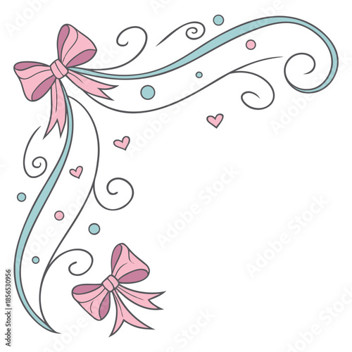 Playful Wavy Ribbon Border Illustration