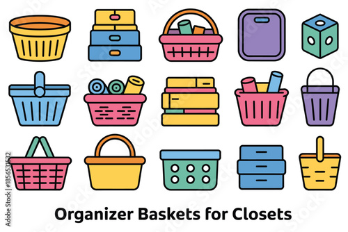 Organizer baskets for closet storage and home woven and plastic storage solutions