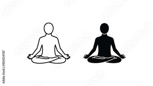 Two contrasting lotus meditation pose illustrations
