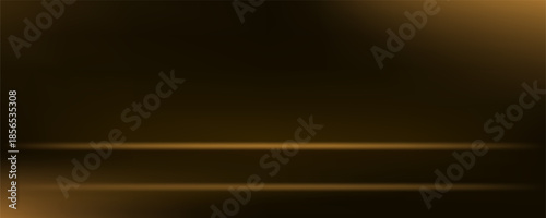 Empty dark gold studio background space for selling products, backdrop, wallpaper, background, text. Vector illustration.