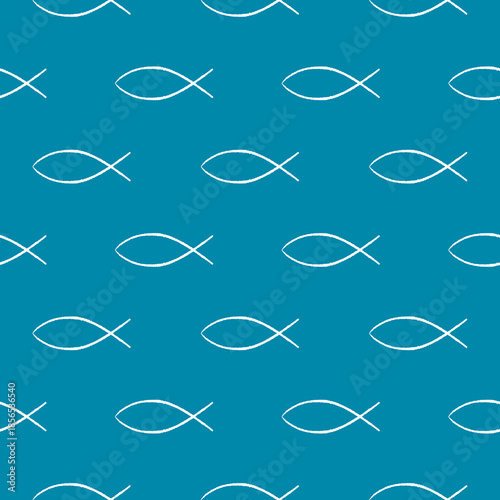 Floating fish seamless pattern isolated on color background