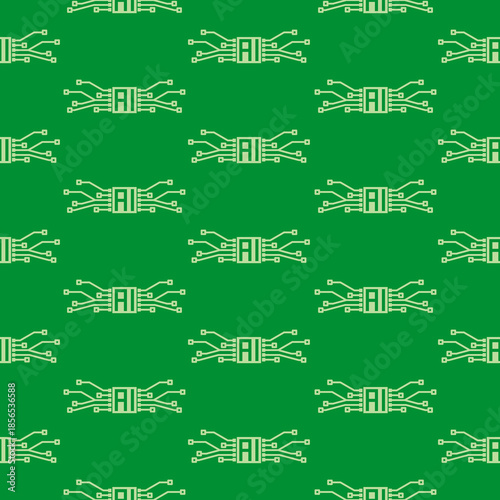AI Processor seamless pattern isolated on color background