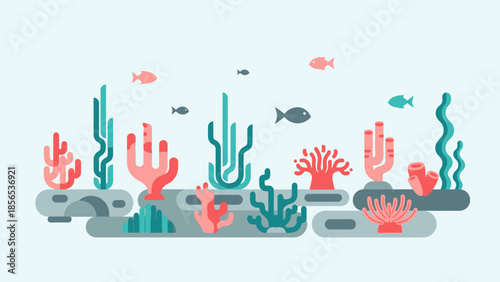 Vibrant coral reef teeming with diverse marine life, showcasing aquatic ecosystem and underwater beauty