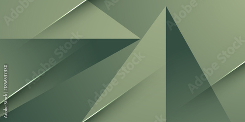 Abstract triangle green pattern background. Simple element banner background papercut style. Modern shadow textured concept design.