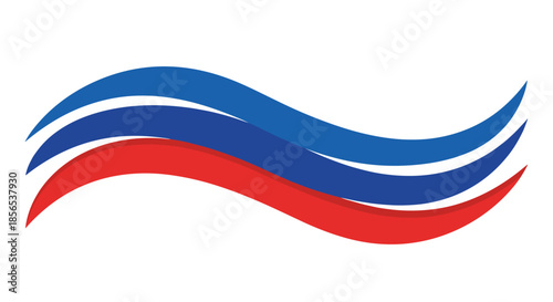 Free Download Abstract wave design featuring three flowing horizontal ribbons in shades of blue and red for dynamic branding and motion. - GFXLoad