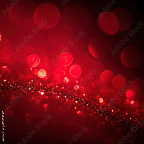 Abstract, red bokeh effect with diagonal line of sparkle