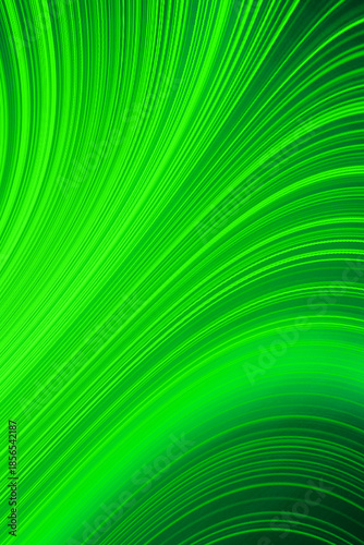 Bright glowing green lines on black back