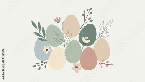 easter eggs and bunny