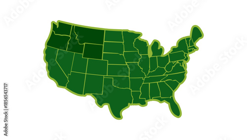 Eco America symbol, flat color illustration