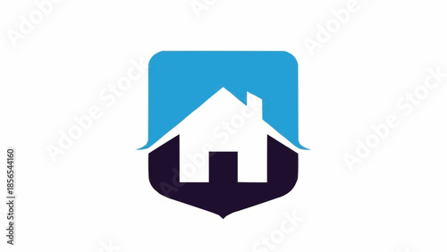 Modern Home Security Shield Logo Design.