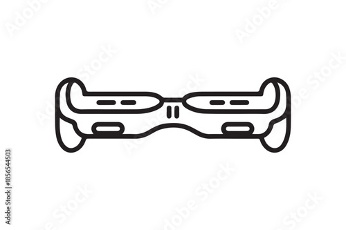 Modern Self-Balancing Hoverboard Line Icon for Personal Electric Transportation and Urban Mobility