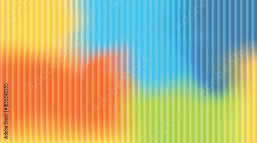 Neon ripple glass gradient in yellow, blue, ember orange on blue background. Modern texture background, vector illustration.