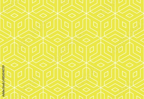 The geometric pattern with lines. Seamless vector background. White and yellow texture. Graphic modern pattern. Simple lattice graphic design