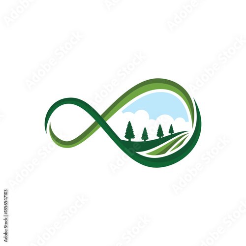 Infinity Loop Nature Landscape Logo