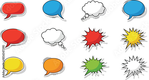 Speech Bubble Icons Diverse Vector Illustrations for Communication and Design