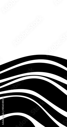 Abstract background with wavy lines black and white Design