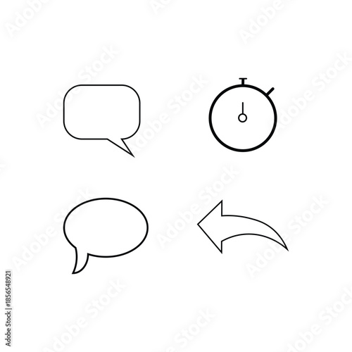 Set of communication and time management symbols