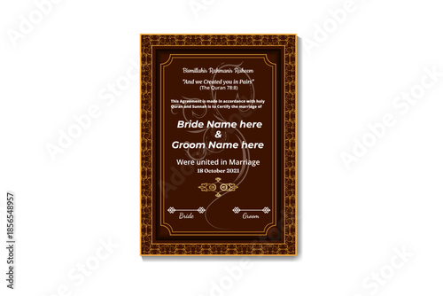 Elegant Islamic Marriage Certificate Template