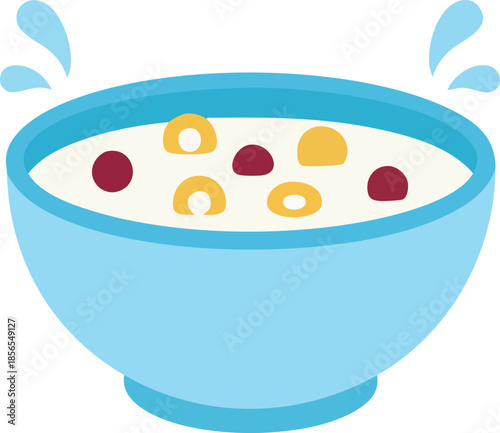 Bowl of Cereal with Fresh Fruit.